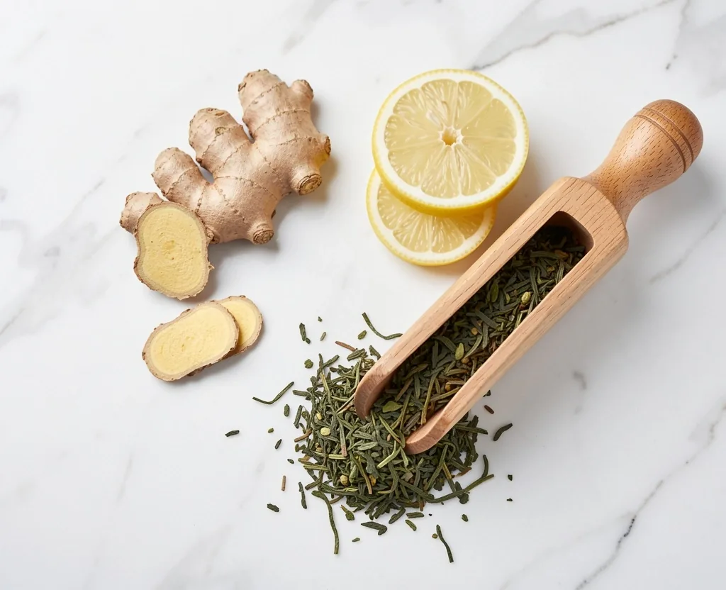 Ingredienti naturali di Good Fit: zenzero, limone e tè verde