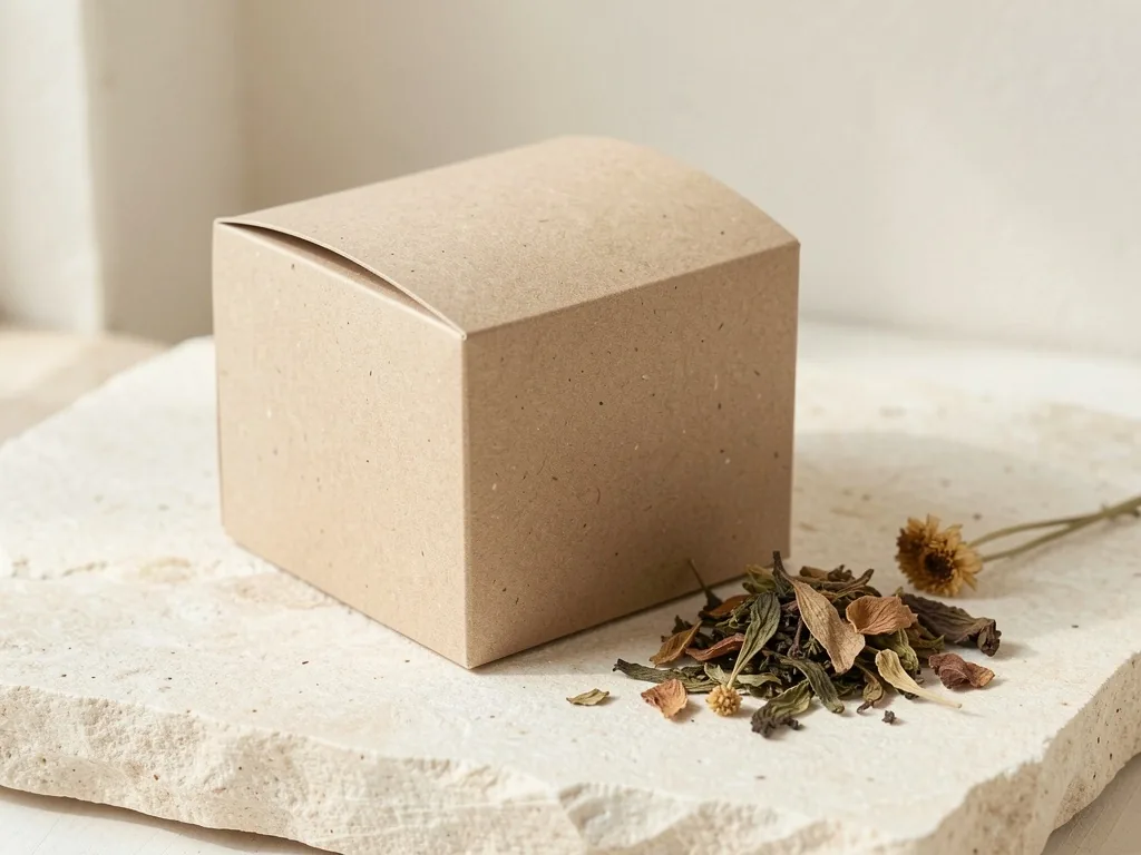 Confezione ecologica per tè con materiali riciclabili